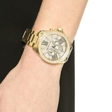 Buy Shop Michael Kors Wren Chronograph Crystal Pave Gold Dial Gold Steel Strap Watch for Women - MK6095 USA Online