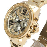 Buy Shop Michael Kors Wren Chronograph Crystal Pave Gold Dial Gold Steel Strap Watch for Women - MK6095 USA Online