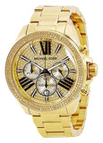 Buy Shop Michael Kors Wren Chronograph Crystal Pave Gold Dial Gold Steel Strap Watch for Women - MK6095 USA Online