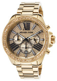 Buy Shop Michael Kors Wren Chronograph Crystal Pave Gold Dial Gold Steel Strap Watch for Women - MK6095 USA Online
