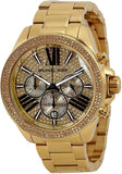 Buy Shop Michael Kors Wren Chronograph Crystal Pave Gold Dial Gold Steel Strap Watch for Women - MK6095 USA Online