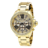 Buy Shop Michael Kors Wren Chronograph Crystal Pave Gold Dial Gold Steel Strap Watch for Women - MK6095 USA Online