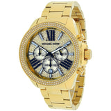 Buy Shop Michael Kors Wren Chronograph Crystal Pave Gold Dial Gold Steel Strap Watch for Women - MK6095 USA Online