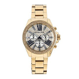 Buy Shop Michael Kors Wren Chronograph Crystal Pave Gold Dial Gold Steel Strap Watch for Women - MK6095 USA Online