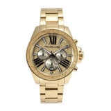 Buy Shop Michael Kors Wren Chronograph Crystal Pave Gold Dial Gold Steel Strap Watch for Women - MK6095 USA Online