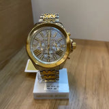 Buy Shop Michael Kors Wren Chronograph Crystals Silver Two Tone Steel Strap Watch for Women - MK6953 USA Online