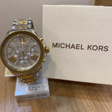 Buy Shop Michael Kors Wren Chronograph Crystals Silver Two Tone Steel Strap Watch for Women - MK6953 USA Online