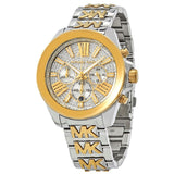 Buy Shop Michael Kors Wren Chronograph Crystals Silver Two Tone Steel Strap Watch for Women - MK6953 USA Online
