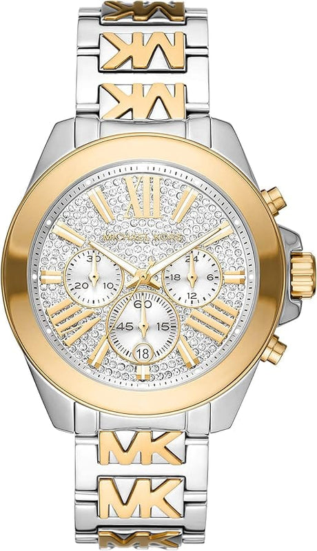 Buy Shop Michael Kors Wren Chronograph Crystals Silver Two Tone Steel Strap Watch for Women - MK6953 USA Online