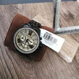 Buy Shop Michael Kors Wren Chronograph Gold Dial Black Steel Strap Watch for Women - MK5961 USA Online