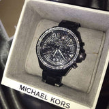 Buy Shop Michael Kors Wren Chronograph Gold Dial Black Steel Strap Watch for Women - MK5961 USA Online