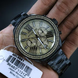 Buy Shop Michael Kors Wren Chronograph Gold Dial Black Steel Strap Watch for Women - MK5961 USA Online