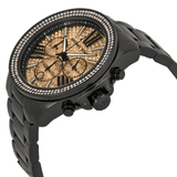 Buy Shop Michael Kors Wren Chronograph Gold Dial Black Steel Strap Watch for Women - MK5961 USA Online