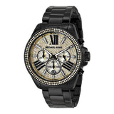 Buy Shop Michael Kors Wren Chronograph Gold Dial Black Steel Strap Watch for Women - MK5961 USA Online