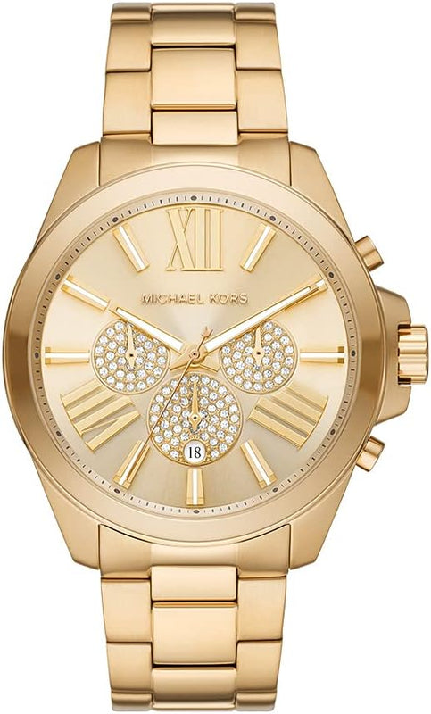 Buy Shop Michael Kors Wren Chronograph Gold Dial Gold Steel Strap Watch For Men - MK8928 USA Online