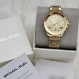 Buy Shop Michael Kors Wren Chronograph Gold Dial Gold Steel Strap Watch for Women - MK6952 USA Online