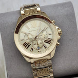 Buy Shop Michael Kors Wren Chronograph Gold Dial Gold Steel Strap Watch for Women - MK6952 USA Online