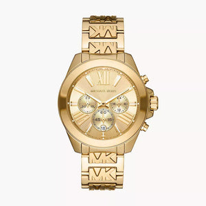 Buy Shop Michael Kors Wren Chronograph Gold Dial Gold Steel Strap Watch for Women - MK6952 USA Online