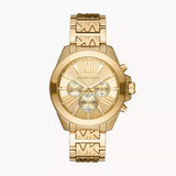 Buy Shop Michael Kors Wren Chronograph Gold Dial Gold Steel Strap Watch for Women - MK6952 USA Online