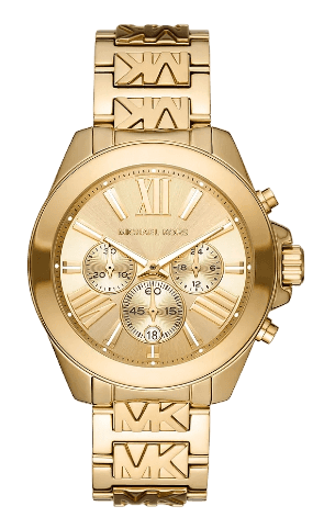 Buy Shop Michael Kors Wren Chronograph Gold Dial Gold Steel Strap Watch for Women - MK6952 USA Online
