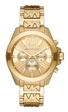 Buy Shop Michael Kors Wren Chronograph Gold Dial Gold Steel Strap Watch for Women - MK6952 USA Online