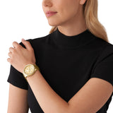 Buy Shop Michael Kors Wren Chronograph Gold Dial Gold Steel Strap Watch for Women - MK7428 USA Online
