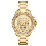 Buy Shop Michael Kors Wren Chronograph Gold Dial Gold Steel Strap Watch for Women - MK7428 USA Online