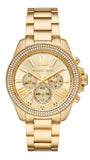 Buy Shop Michael Kors Wren Chronograph Gold Dial Gold Steel Strap Watch for Women - MK7428 USA Online