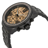 Buy Shop Michael Kors Wren Chronograph Gold Diamonds Dial Black Steel Strap Watch for Women - MK5879 USA Online
