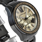 Buy Shop Michael Kors Wren Chronograph Gold Diamonds Dial Black Steel Strap Watch for Women - MK5879 USA Online