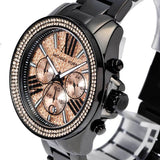 Buy Shop Michael Kors Wren Chronograph Gold Diamonds Dial Black Steel Strap Watch for Women - MK5879 USA Online