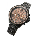 Buy Shop Michael Kors Wren Chronograph Gold Diamonds Dial Black Steel Strap Watch for Women - MK5879 USA Online