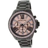 Buy Shop Michael Kors Wren Chronograph Gold Diamonds Dial Black Steel Strap Watch for Women - MK5879 USA Online