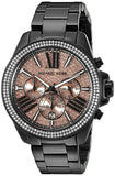 Buy Shop Michael Kors Wren Chronograph Gold Diamonds Dial Black Steel Strap Watch for Women - MK5879 USA Online