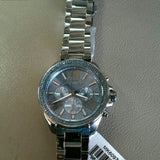 Buy Shop Michael Kors Wren Chronograph Quartz Blue Dial Grey Steel Strap Watch For Women - MK6097 USA Online