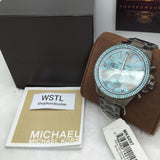 Buy Shop Michael Kors Wren Chronograph Quartz Blue Dial Grey Steel Strap Watch For Women - MK6097 USA Online