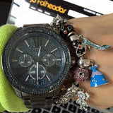 Buy Shop Michael Kors Wren Chronograph Quartz Blue Dial Grey Steel Strap Watch For Women - MK6097 USA Online