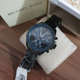 Buy Shop Michael Kors Wren Chronograph Quartz Blue Dial Grey Steel Strap Watch For Women - MK6097 USA Online