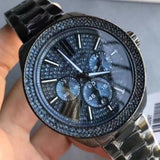 Buy Shop Michael Kors Wren Chronograph Quartz Blue Dial Grey Steel Strap Watch For Women - MK6097 USA Online