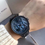 Buy Shop Michael Kors Wren Chronograph Quartz Blue Dial Grey Steel Strap Watch For Women - MK6097 USA Online