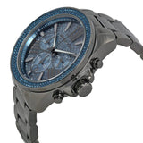 Buy Shop Michael Kors Wren Chronograph Quartz Blue Dial Grey Steel Strap Watch For Women - MK6097 USA Online
