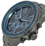 Buy Shop Michael Kors Wren Chronograph Quartz Blue Dial Grey Steel Strap Watch For Women - MK6097 USA Online