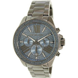 Buy Shop Michael Kors Wren Chronograph Quartz Blue Dial Grey Steel Strap Watch For Women - MK6097 USA Online