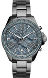 Buy Shop Michael Kors Wren Chronograph Quartz Blue Dial Grey Steel Strap Watch For Women - MK6097 USA Online
