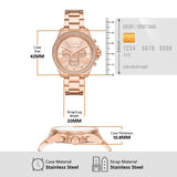 Buy Shop Michael Kors Wren Chronograph Rose Gold Dial Rose Gold Steel Strap Watch for Women - MK7430 USA Online
