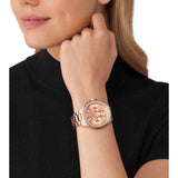 Buy Shop Michael Kors Wren Chronograph Rose Gold Dial Rose Gold Steel Strap Watch for Women - MK7430 USA Online
