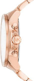Buy Shop Michael Kors Wren Chronograph Rose Gold Dial Rose Gold Steel Strap Watch for Women - MK7430 USA Online