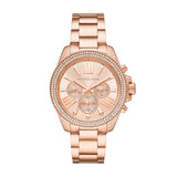 Buy Shop Michael Kors Wren Chronograph Rose Gold Dial Rose Gold Steel Strap Watch for Women - MK7430 USA Online