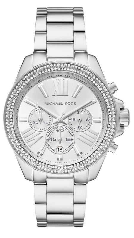 Buy Shop Michael Kors Wren Chronograph Silver Dial Silver Steel Strap Watch for Women - MK7429 USA Online