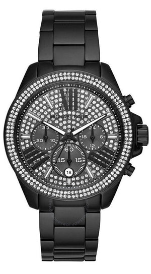 Buy Shop Michael Kors Wren Crystals Black Dial Black Steel Strap Watch For Women - MK6419 USA Online